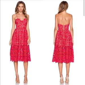Azalea Self Portrait Red Midi Dress